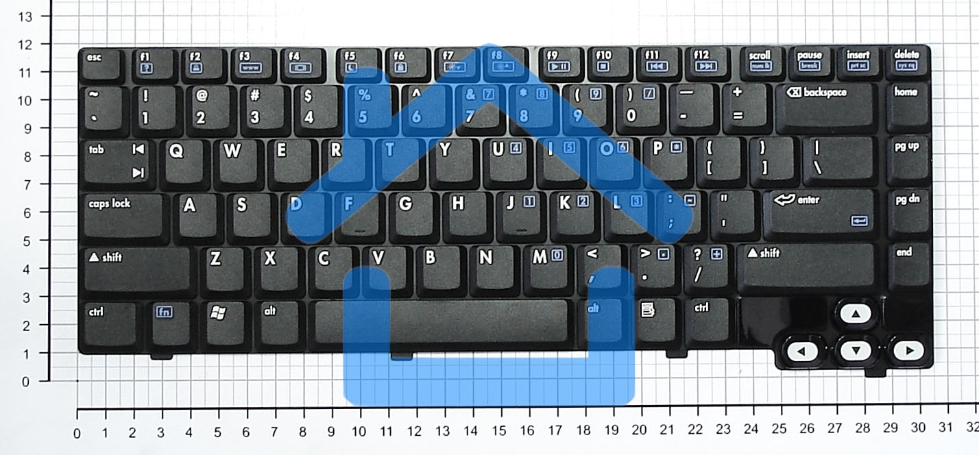 Клавиатура для ноутбука HP Pavilion DV1000 DV1100 DV1200 DV1300 DV1400 черная
