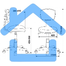 Кресло детское Бюрократ CH-W299/LB/TW-55 спинка сетка голубой TW-31 TW-55 (пластик белый)
