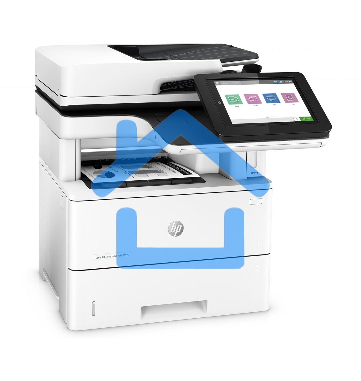 МФУ лазерное HP LaserJet Enterprise M528dn (1PV64A #B19), A4, ч/б, печ. до 43 стр/мин., скан. до 43 стр/мин. (ч/б) 38 стр/мин. (цвет), 1200 x 1200 dpi (печать) 600x600dpi (сканер), USB, RJ-45, Air Print, Mopria