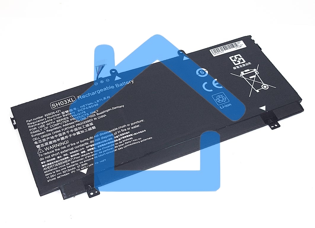 Аккумуляторная батарея для ноутбука HP Spectre X360 11.55V 57.9Wh OEM черный