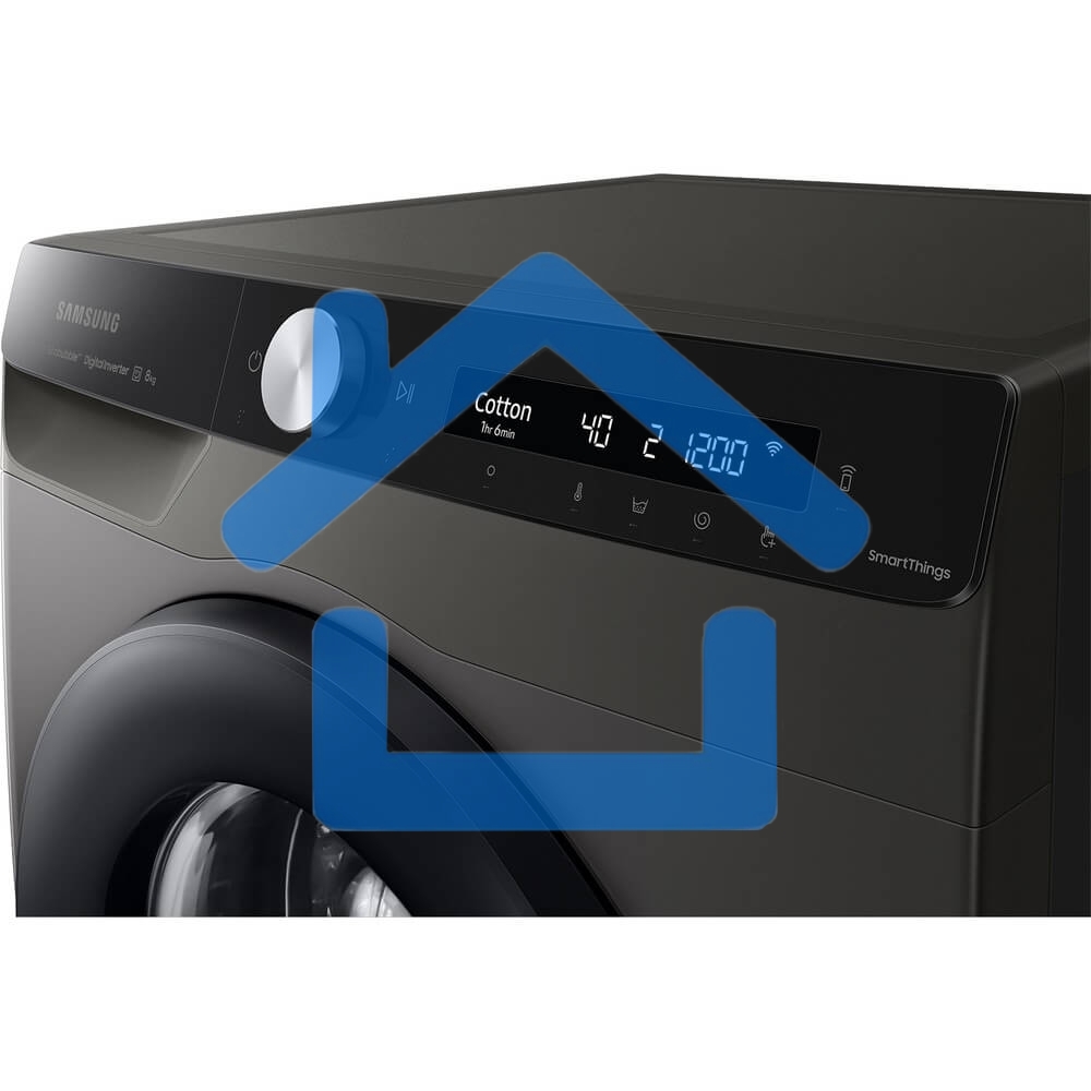 Стиральная машина Samsung WW80AG6S28AX/LD серая, загрузка фронтальная 8кг, 1200 об/мин., класс: A