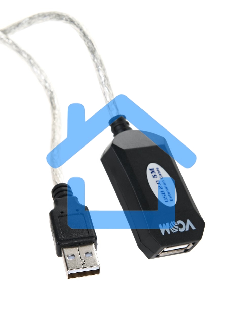 Кабель VCOM VUS7049-5M USB2.0-repeater, удлинительный активный <Am-->Af> 5м