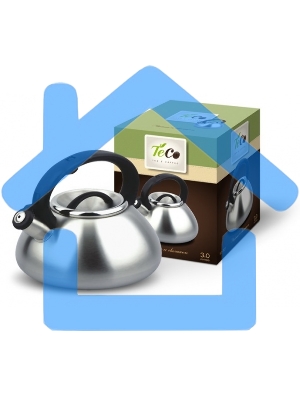 Чайник для плиты TECO 3,0 л. со свистком, TC-101, из нержавеющей стали, бесшовный корпус