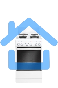 Плита электрическая Gefest 5140-01 0035 белый, конфорок 4 электрических, духовка 55 л, 50 см x 85 см x 58.5 см