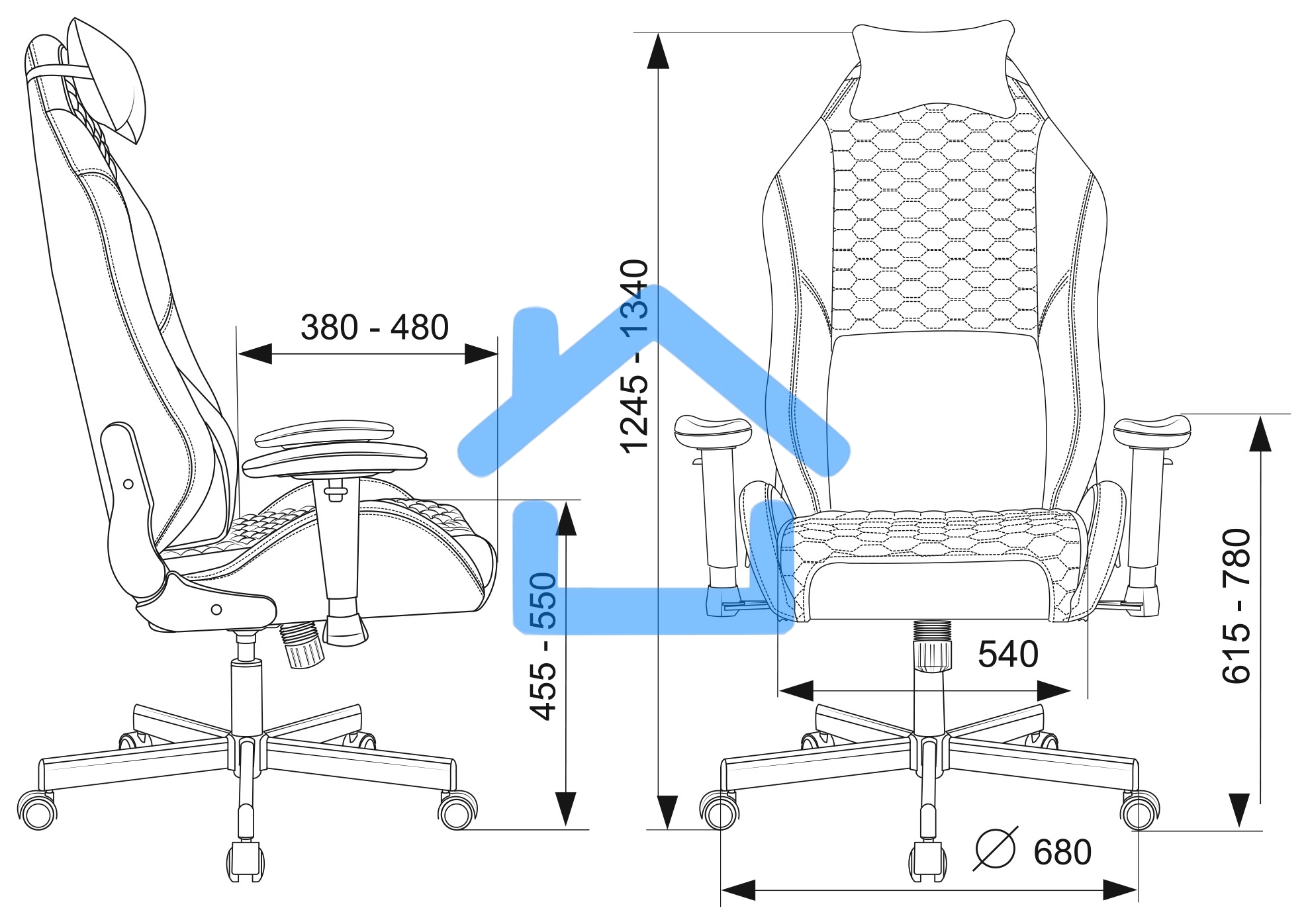 Кресло игровое Knight Neon черный/серебряный соты эко.кожа с подголов. крестовина металл