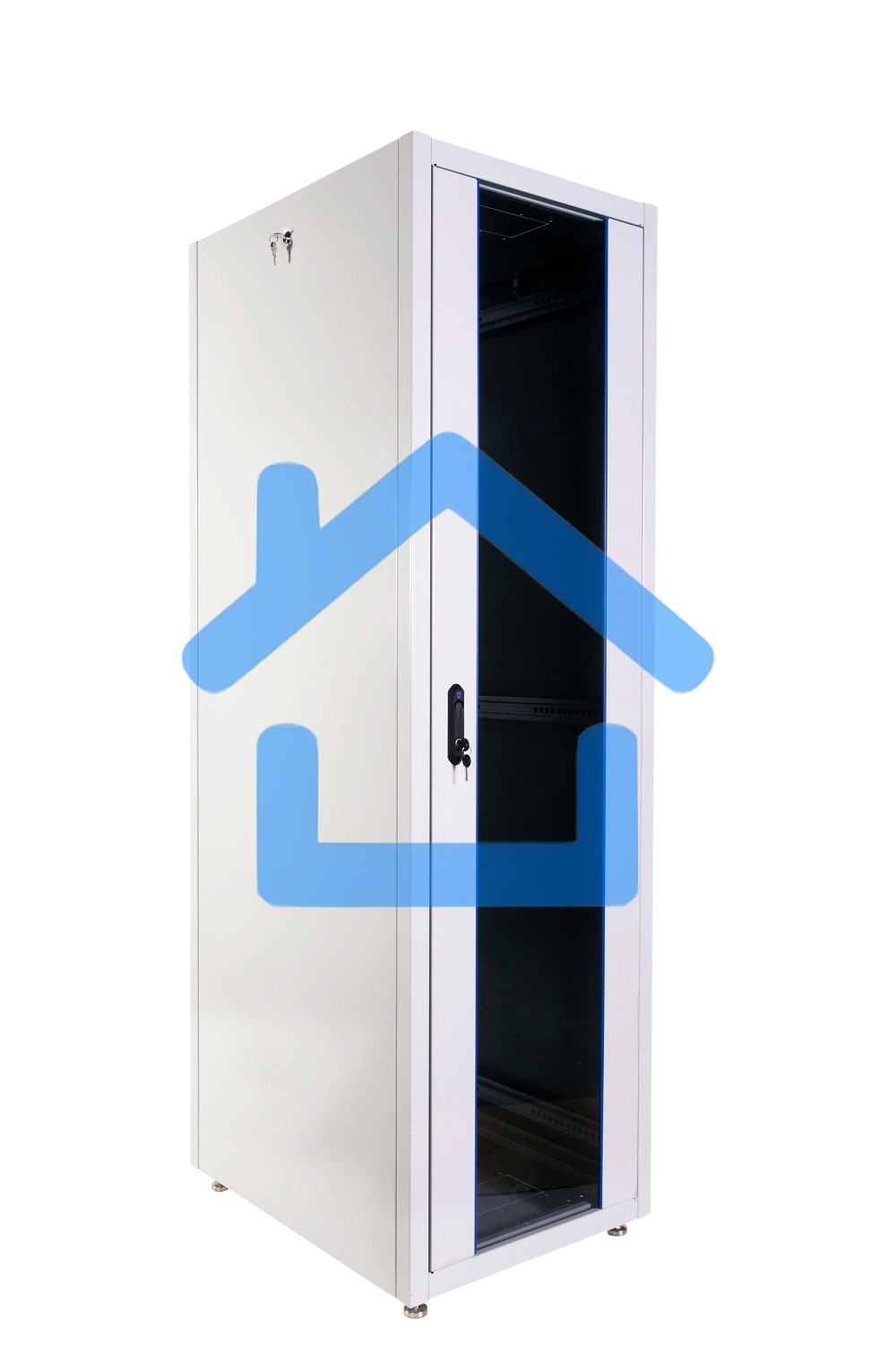 Шкаф телекоммуникационный напольный ЭКОНОМ 48U (600 × 800) дверь стекло, дверь металл