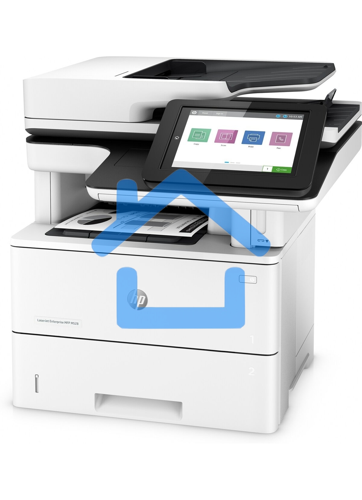 МФУ лазерное HP LaserJet Enterprise M528dn (1PV64A #B19), A4, ч/б, печ. до 43 стр/мин., скан. до 43 стр/мин. (ч/б) 38 стр/мин. (цвет), 1200 x 1200 dpi (печать) 600x600dpi (сканер), USB, RJ-45, Air Print, Mopria