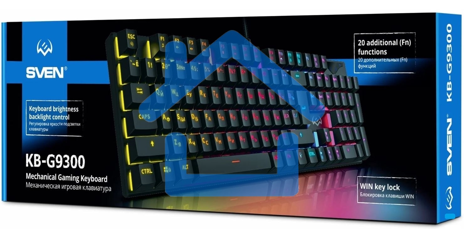 Игровая клавиатура Sven KB-G9300 черная (Outemu Blue switches,104кл., подсветка)