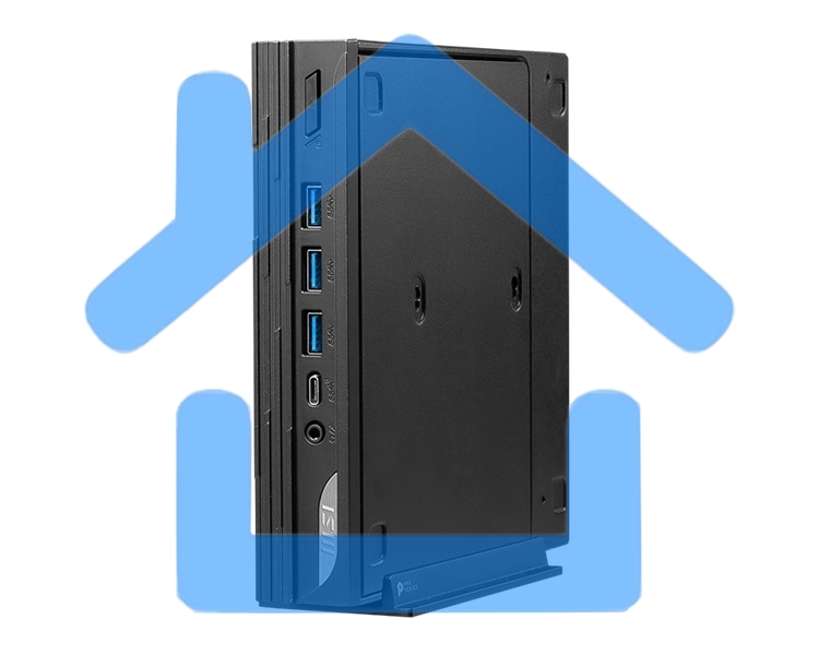 Компьютер MSI Pro DP10 12M Mini Core i3-1215U (1.2GHz), 8Gb DDR4 SO-DIMM, 512Gb SSD M.2, Intel UHD Graphics 730, noDVD, WiFi, BT, 120W, VESA, COM Port, noOS, 1y war-ty (9S6-B0A621-201)