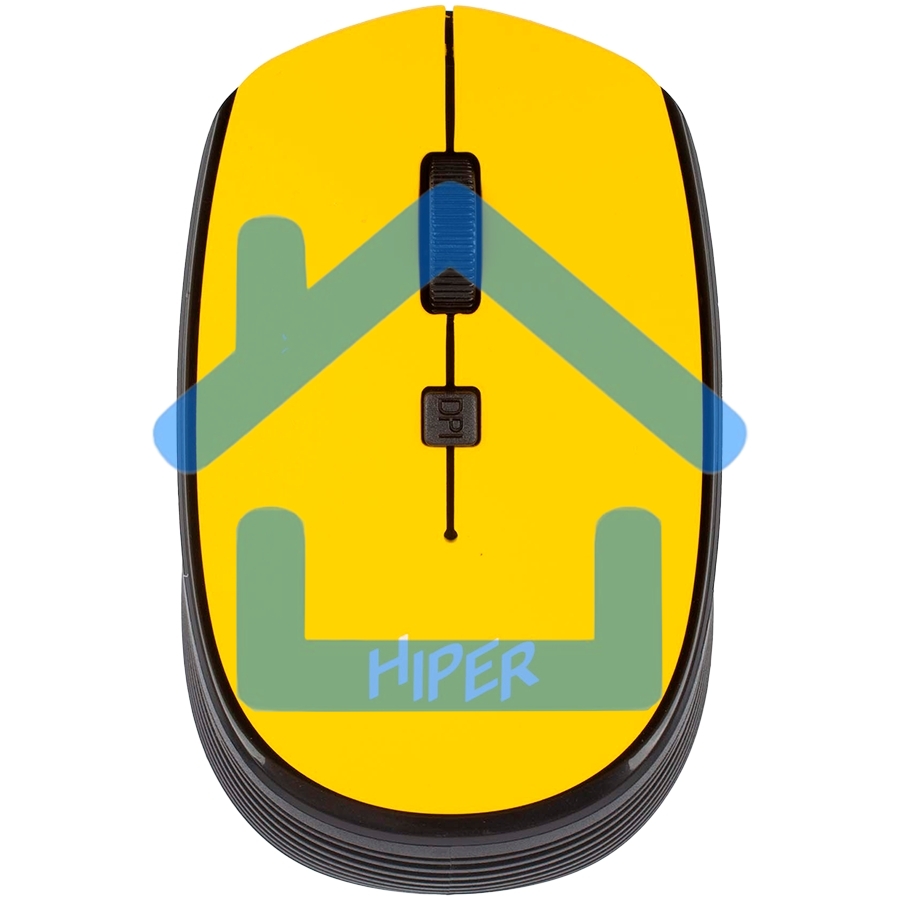 Мышь беспроводная HIPER HOMW-085 желтый, 1600 dpi, радиоканал, USB, кнопки - 4