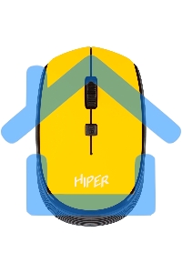 Мышь беспроводная HIPER HOMW-085 желтый, 1600 dpi, радиоканал, USB, кнопки - 4
