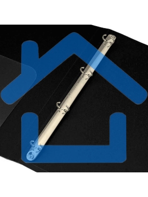 Папка на 4-х кольцах Бюрократ -0827/4RBLCK A4, пластик, 0.7мм корешок 27мм, внутренний и торцевой карман, черный