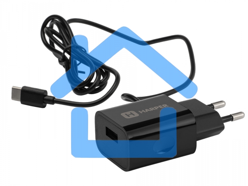 Сетевое зарядное устройство Harper WCH-5118 черный 1xUSB 2.1A + кабель USB Type-C