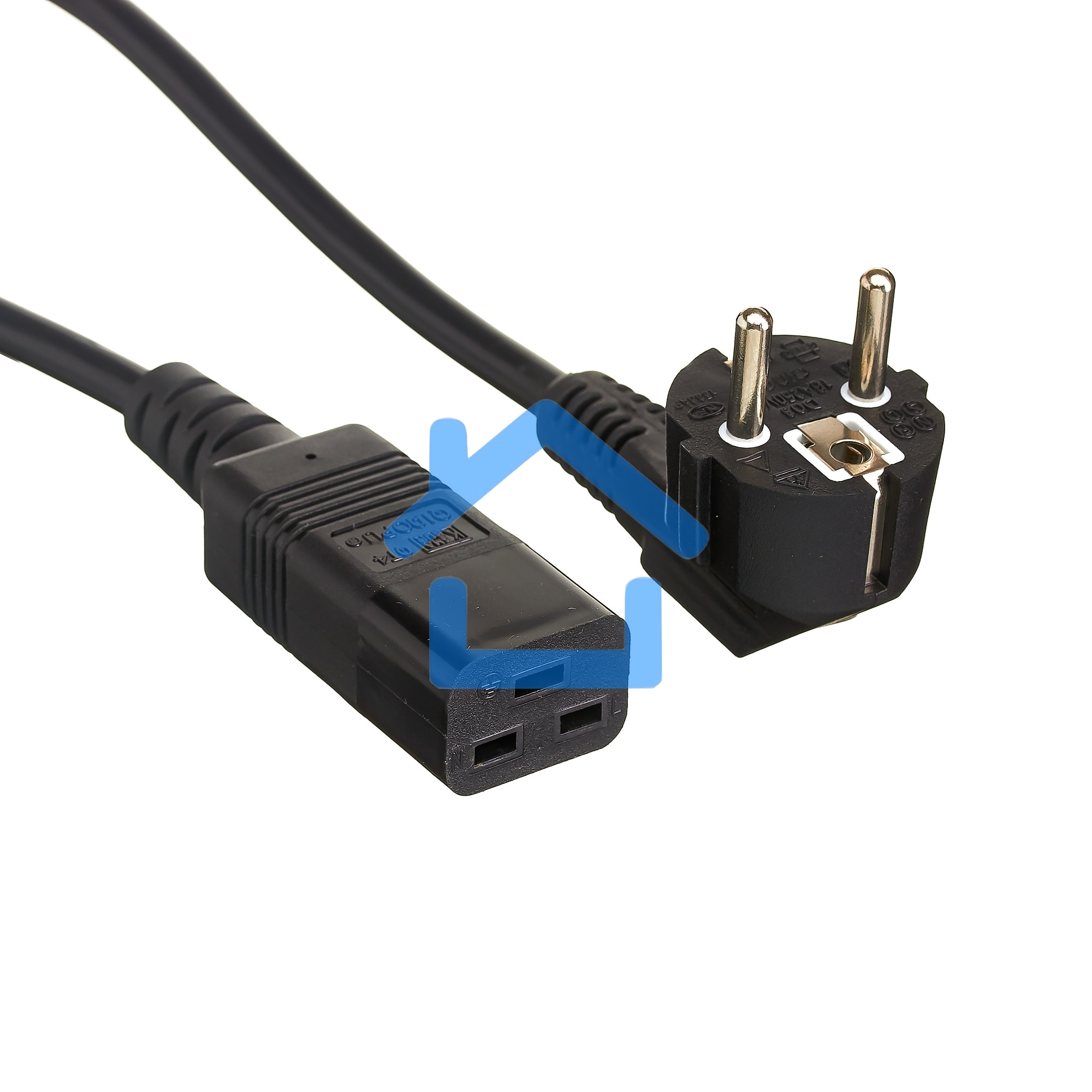 Кабель питания ExeGate Power PC19-5P (Евровилка Schuko->С19) VDE-250V-3*1.5-CU, черный, 16А, 5м