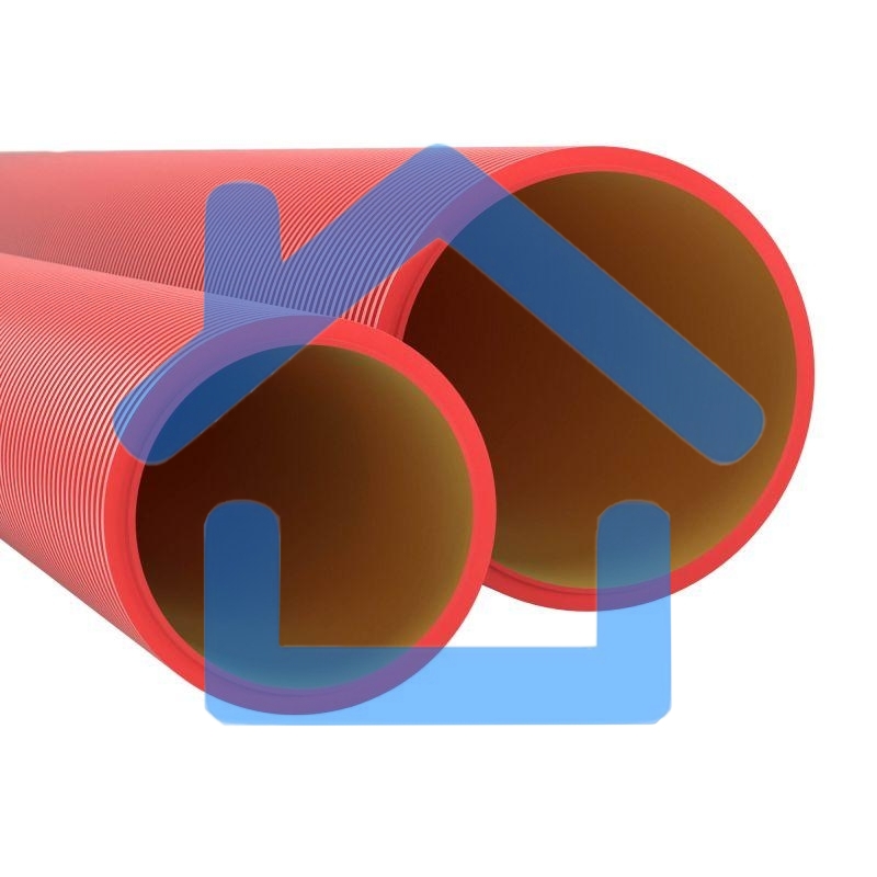 Труба гофро двустен. жесткая ПНД d110 12кПа красн. (уп.6м) ДКС 160911