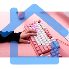 Клавиатура A4Tech Bloody B800 Dual Color проводная USB розовый/белый