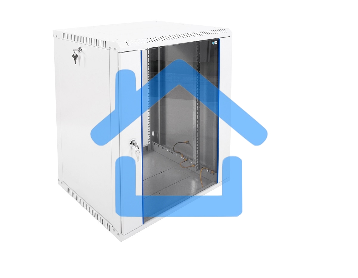 Шкаф телеком. настенный разборный 15U (600х520) дверь стекло (ШРН-Э-15.500) (1 коробка)