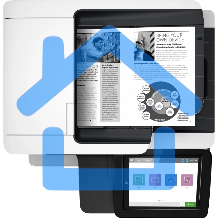 МФУ лазерное HP LaserJet Enterprise M528dn (1PV64A #B19), A4, ч/б, печ. до 43 стр/мин., скан. до 43 стр/мин. (ч/б) 38 стр/мин. (цвет), 1200 x 1200 dpi (печать) 600x600dpi (сканер), USB, RJ-45, Air Print, Mopria