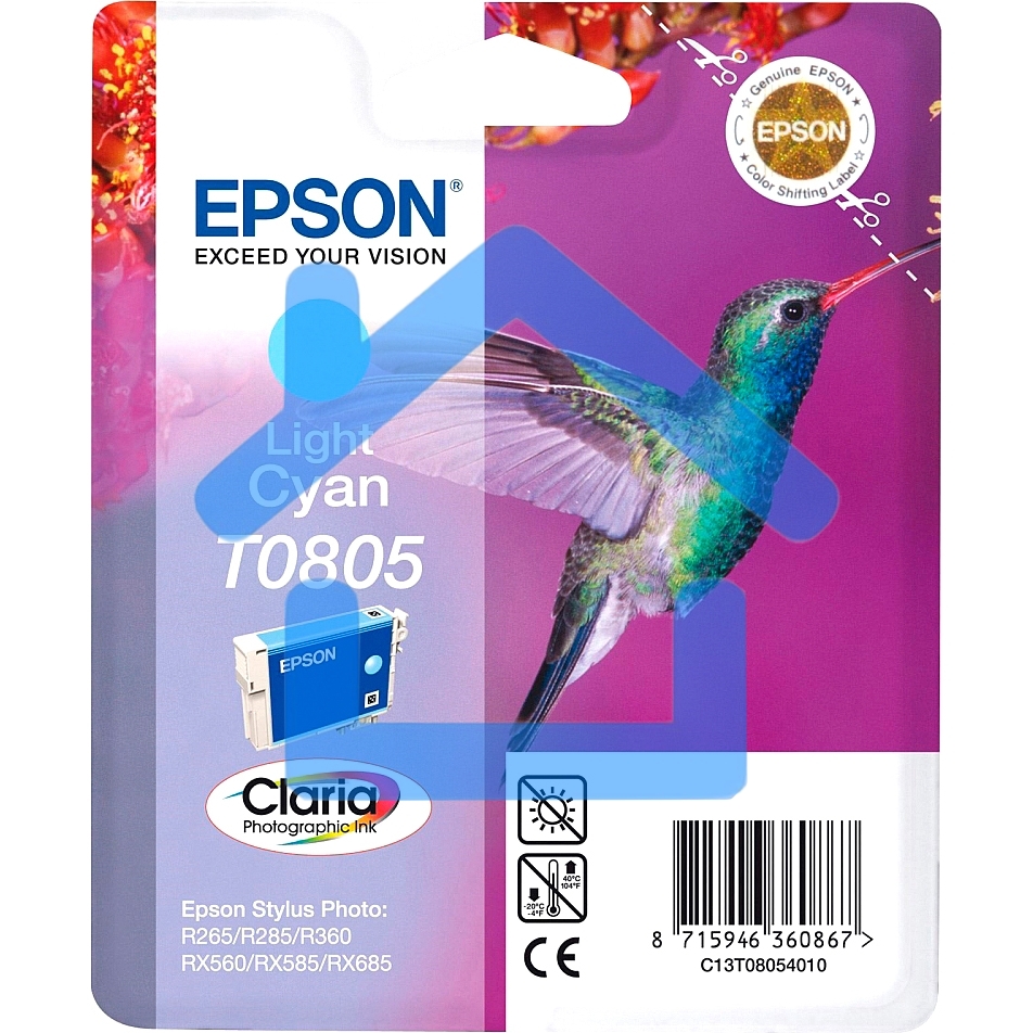 Картридж струйный Epson C13T08054011 светло-голубой для Epson St Ph P50/PX660/PX720WD (330стр.)