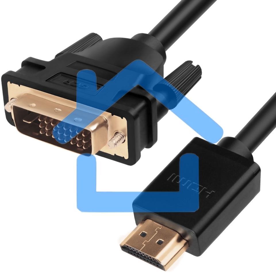 Кабель Greenconnect HDMI-DVI 10.0m черный,OD7.3mm, 28/28 AWG, позолоченные контакты, 19pin AM / 24+1M AM double link,тройной экран(GCR-HD2DVI1-10.0m)