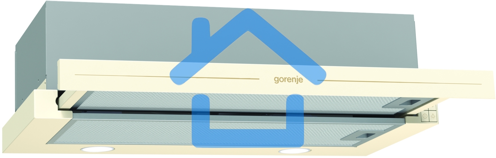 Вытяжка встраиваемая Gorenje BHP62CLI слоновая кость, 60 см, 435 куб. м/ч, 71 дБ