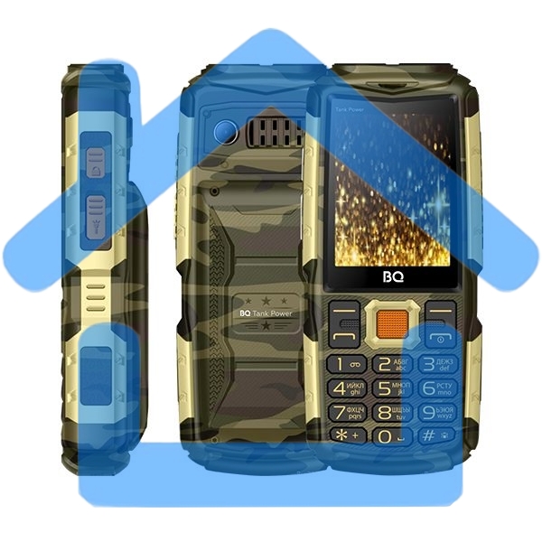 Мобильный телефон BQ-2430 Tank Power Камуфляж+Золото Camouflage+Gold 2.4”