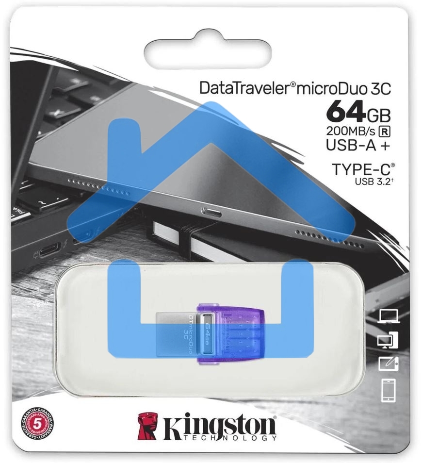 Флешка USB R/W Kingston USB3.2 64Gb DTDUO3CG3/64Gb