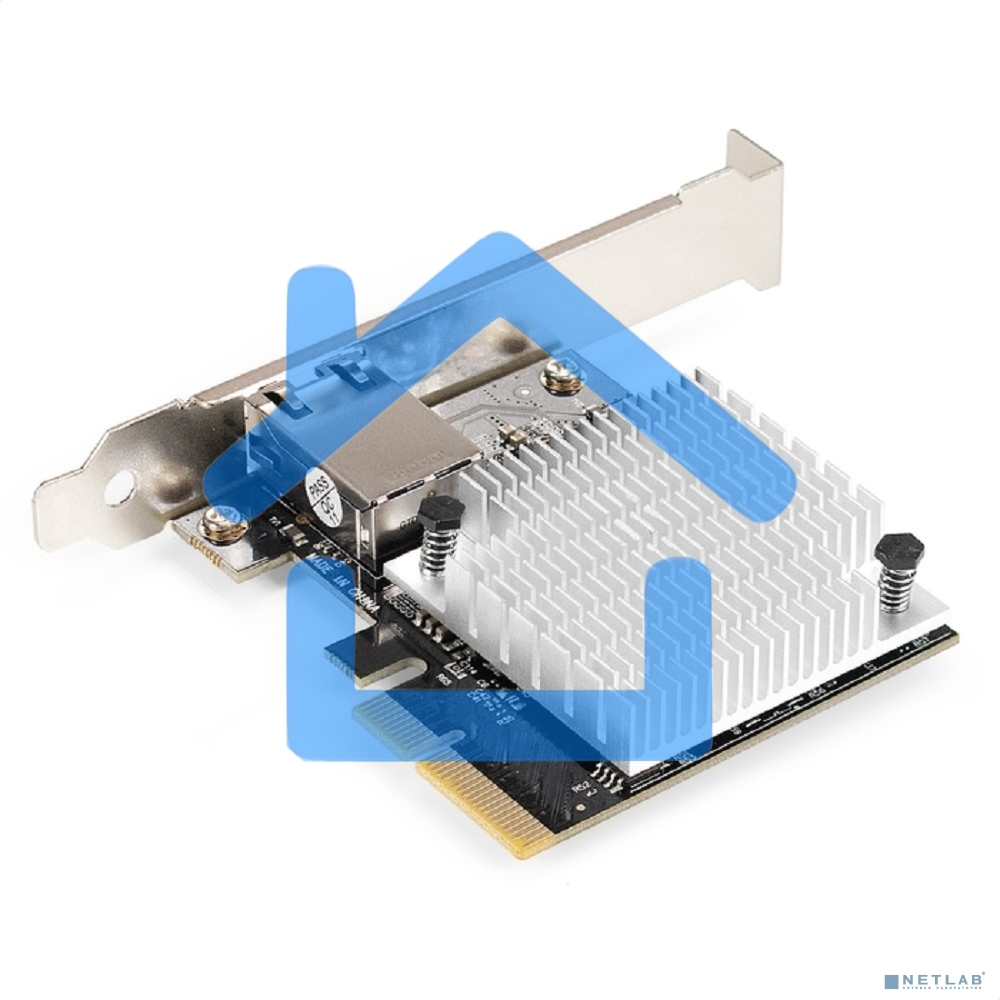 Сетевой адаптер ExeGate EXE-107S (PCI-E x4 v3.0, 1xRJ45, UTP 100Mbps/1000Mbps/2.5Gbps/10Gbps Marvell AQC107S)