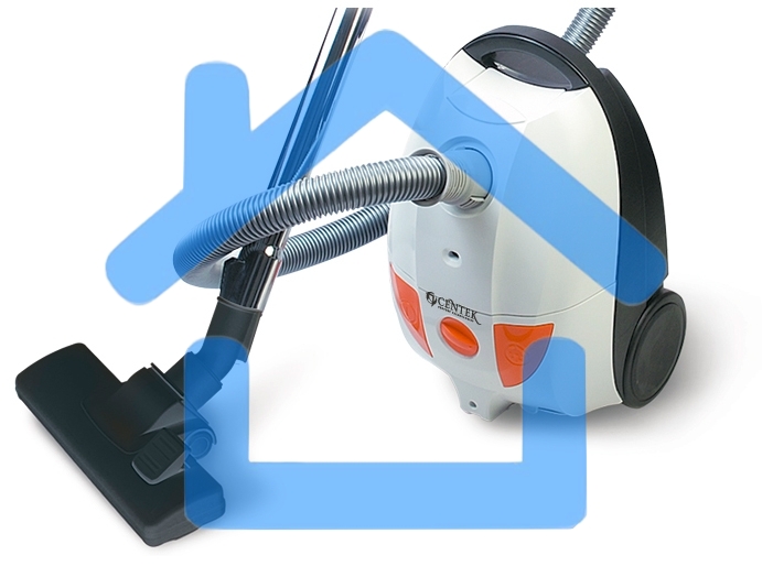 Пылесос Centek CT-2503 белый/оранжевый, 400/2000 Вт, уборка сухая, пылесборник мешок 2.5 л