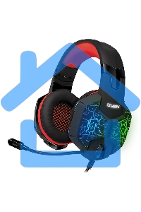 Игровые наушники с микрофоном SVEN AP-U988MV, черный-красный (USB, LED, 7.1)
