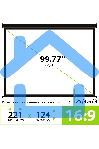 Экран Cactus 124.5x221см Wallscreen CS-PSW-124X221-BK 16:9 настенно-потолочный рулонный черный