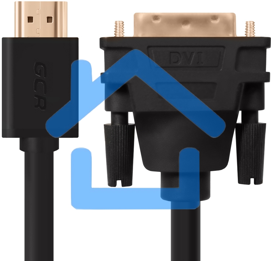 Кабель Greenconnect HDMI-DVI 10.0m черный,OD7.3mm, 28/28 AWG, позолоченные контакты, 19pin AM / 24+1M AM double link,тройной экран(GCR-HD2DVI1-10.0m)