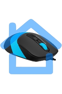 Мышь проводная A4Tech Fstyler FM10 черный/синий, 1600 dpi, USB, кнопки - 4