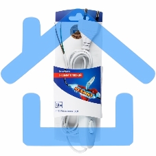 Шнур сетевой 1.8М с выключателем без розетки белый Rexant