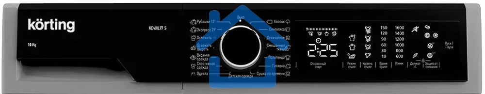Сушильная машина Korting KD 60L97 S серебристый, 10 кг, сушка - конденсационная, программ - 15, 59.6 x 84.5 x 64 см