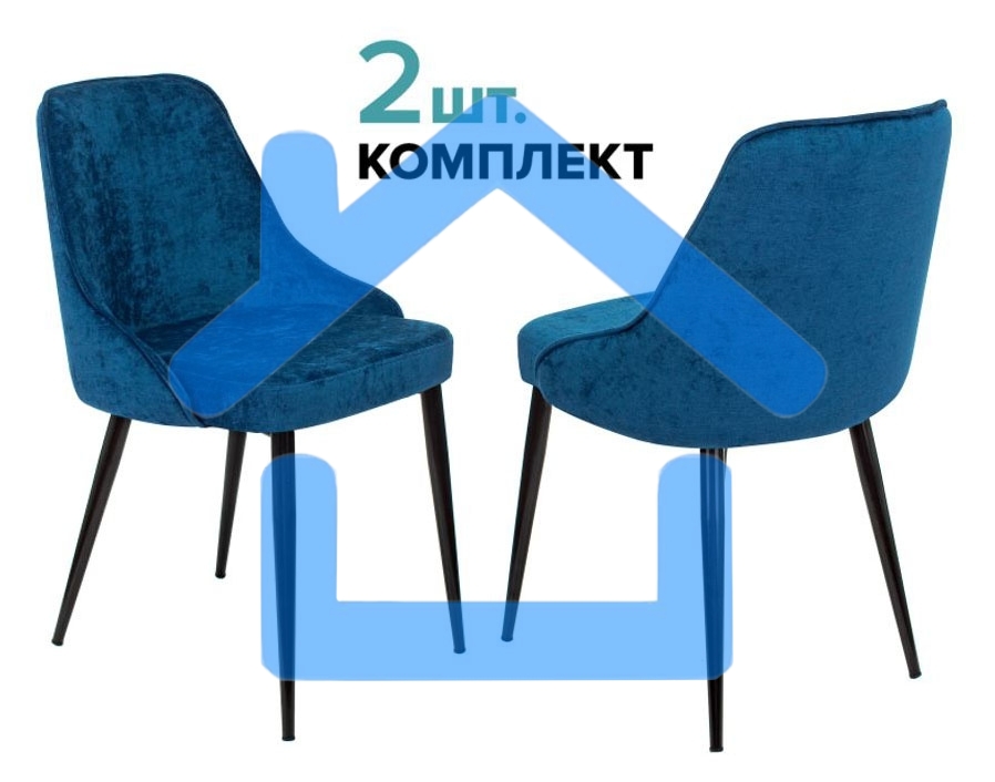 Стул для кухни Бюрократ KF-5_2 Velvet 29 комплект 2шт, темно-синий, металл черный на ножках (KF-5/VELV29_2)