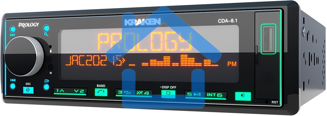 Автомагнитола Prology CDA-8.1 KRAKEN 1DIN 8x65Вт