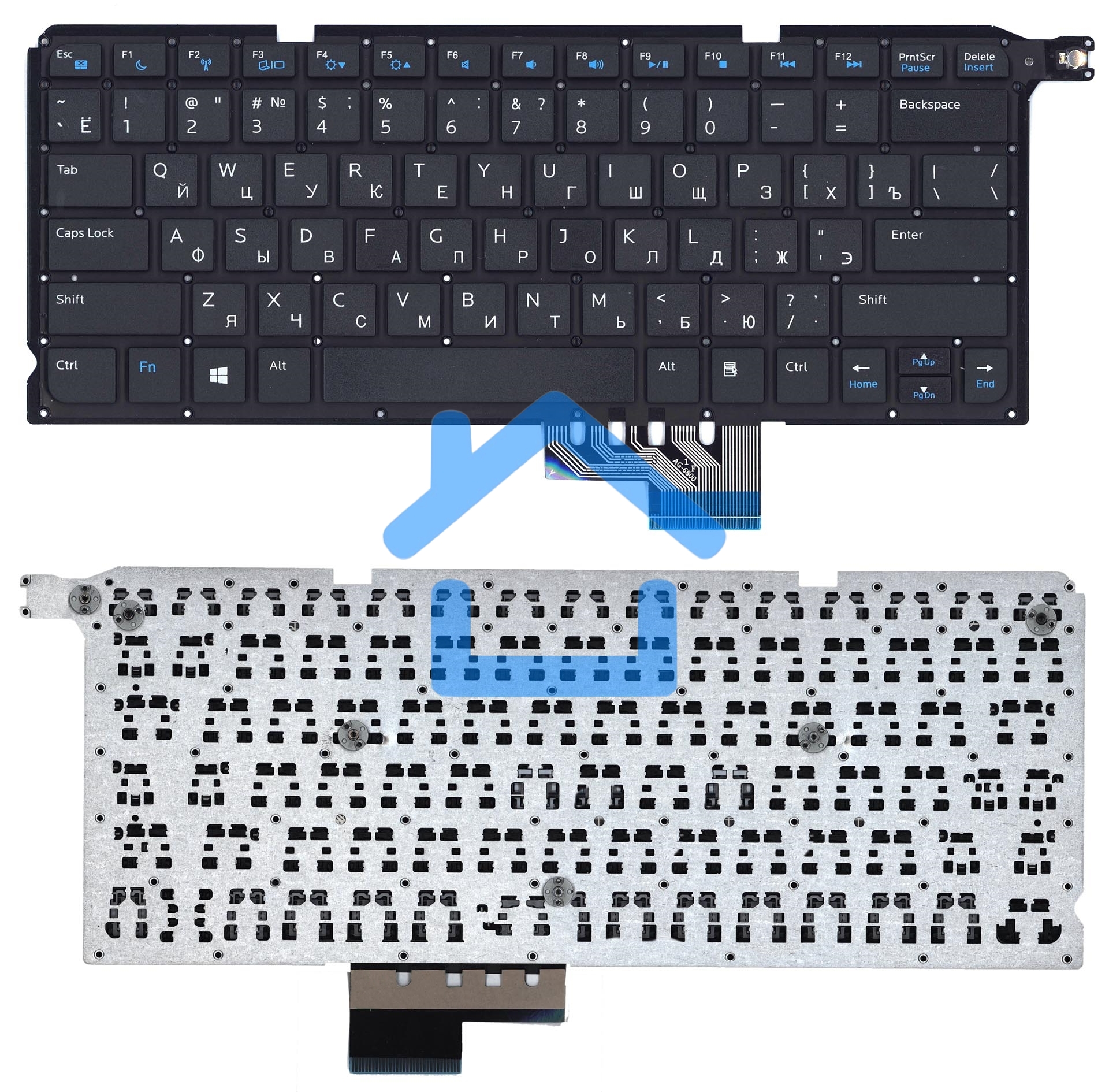 Клавиатура для ноутбука Dell Vosto14 5480R черная без рамки