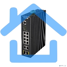Промышленный управляемый коммутатор D-Link DIS-200G-12PS/A2A 2 уровня с 10 портами 10/100/1000Base-T и 2 портами 1000Base-X SFP (8 портов с поддержкой PoE 802.3af/802.3at (30 Вт), PoE-бюджет до 240Вт)