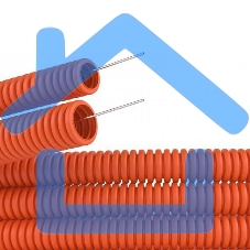 Труба гофрированная из ПНД с зондом ø 25 мм, оранжевая (50 м/уп.) Rexant