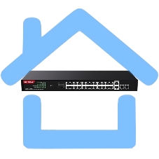 Коммутатор неуправляемый IP-COM G1128P-24-410W PoE, 28 портов, 26x1 Gbит/с, SFP 2x1 Gbит/с, PoE 24x30 Вт (до 370 Вт)