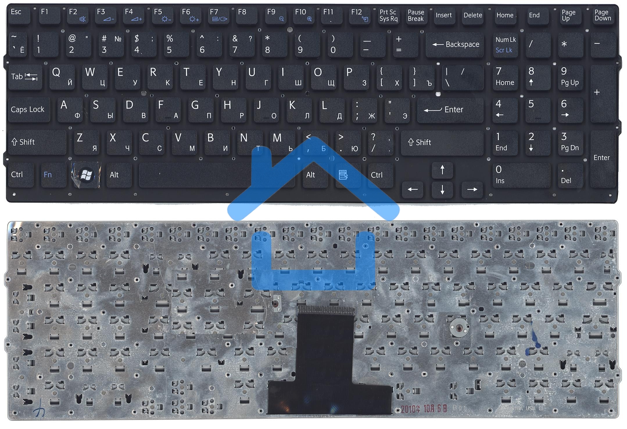 Клавиатура для ноутбука Sony Vaio VPC-EB черная без рамки