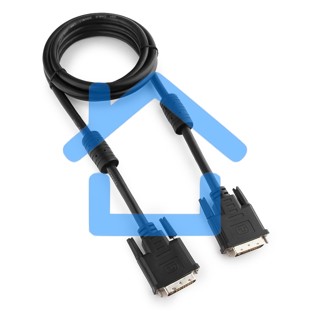 Кабель Кабель DVI-D dual link Gembird/Cablexpert, 25M/25M, 1.8м, черный, экран, феррит.кольца, пакет(CC-DVI2-BK-6)