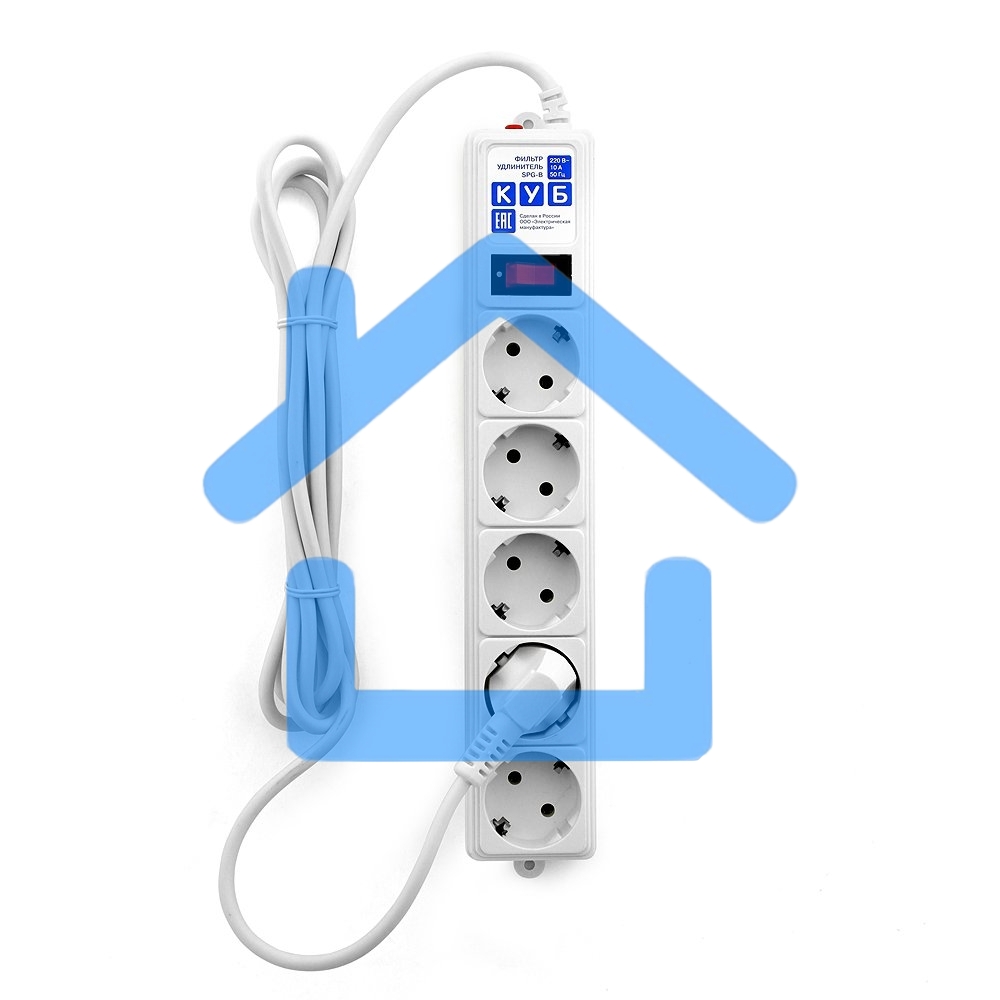 Сетевой фильтр Powercube SPG-B-10-WHITE 3м (5 розеток) белый (коробка)