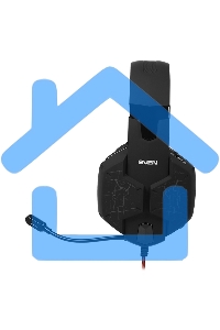 Игровые наушники с микрофоном SVEN AP-U988MV, черный-красный (USB, LED, 7.1)