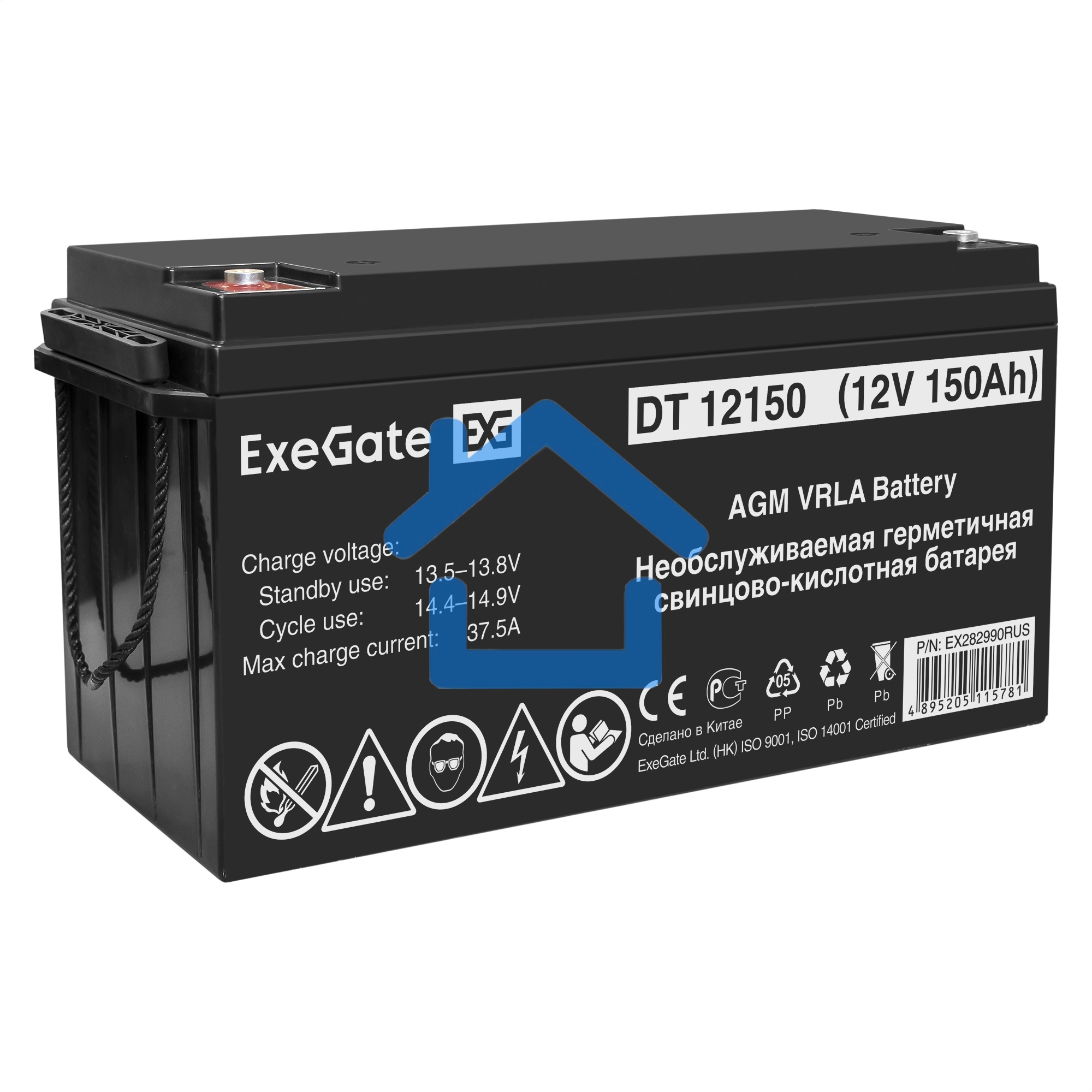 Комплект ИБП EX296004RUS + батарея 150Aч EX282990RUS 4шт ExeGate FineSine SX-5000.LCD.AVR.2SH.T + батарея ExeGate DT 12150 (12В, 150Ач) 4шт