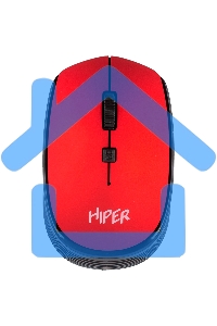 Мышь беспроводная HIPER HOMW-082 красный, 1600 dpi, радиоканал, USB, кнопки - 4