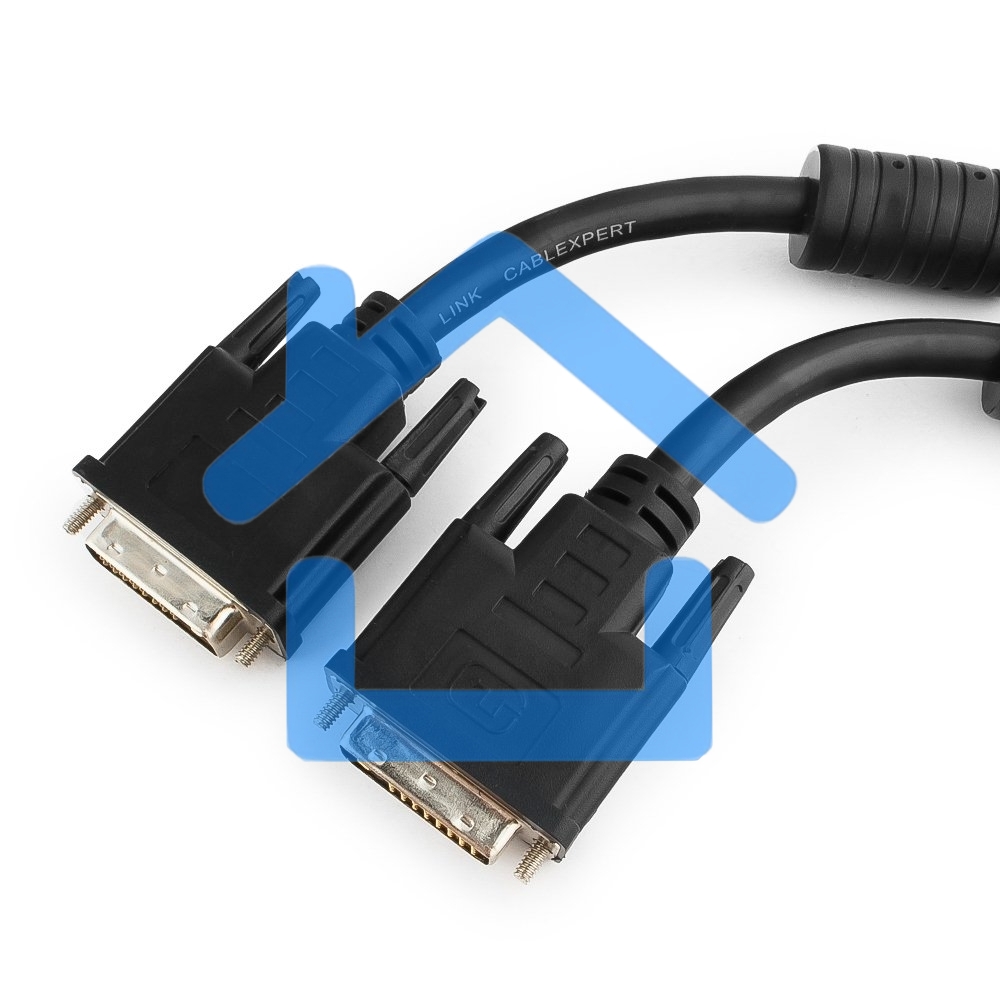 Кабель Кабель DVI-D dual link Gembird/Cablexpert, 25M/25M, 1.8м, черный, экран, феррит.кольца, пакет(CC-DVI2-BK-6)
