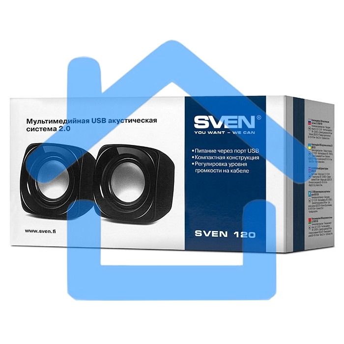 Акустическая система Sven 120 2.0 черный 5Вт