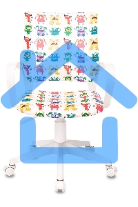 Кресло детское Бюрократ BUROKIDS 1 W белый монстры крестовина пластик пластик белый